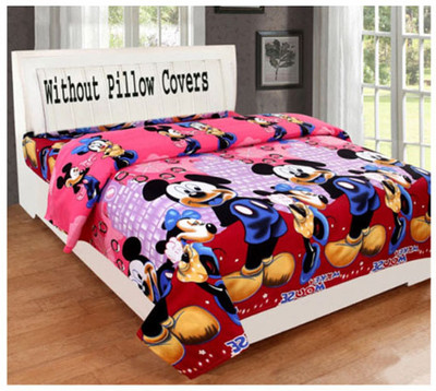 Polyester Double Bedsheet(Pack of 1, Pink)