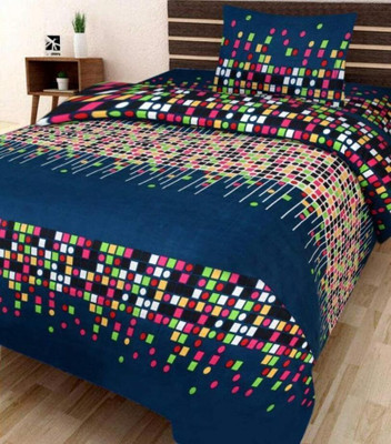 Vidhyaheandloom 140 TC Satin Single Printed Flat Bedsheet(Pack of 1, Multicolor)