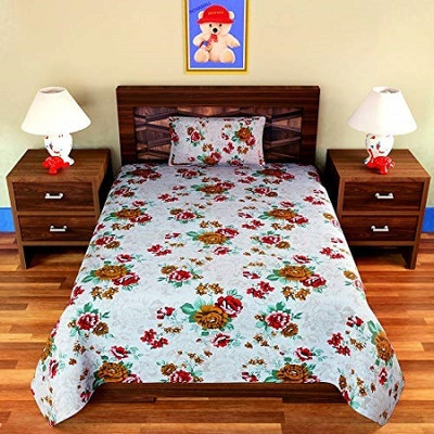 Vidhyaheandloom 140 TC Polycotton Single Printed Flat Bedsheet(Pack of 1, Multicolor)