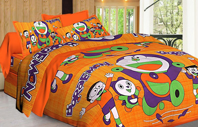 S R Enterprises 141 TC Cotton Double Jaipuri Prints Flat Bedsheet(Pack of 1, Multicolor)