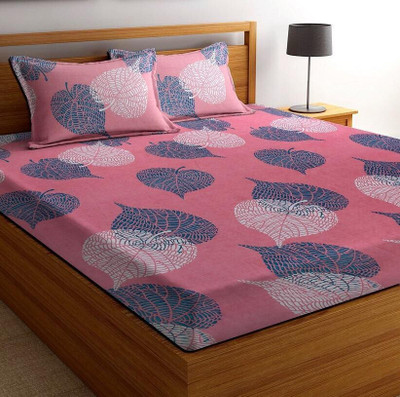 Cotton Double Bedsheet(Pack of 1, Pink)