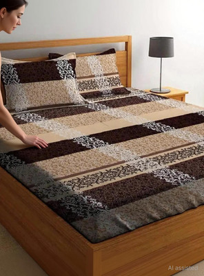 YASHI DÉCOR Cotton Double Bedsheet(Pack of 1, Multicolor)