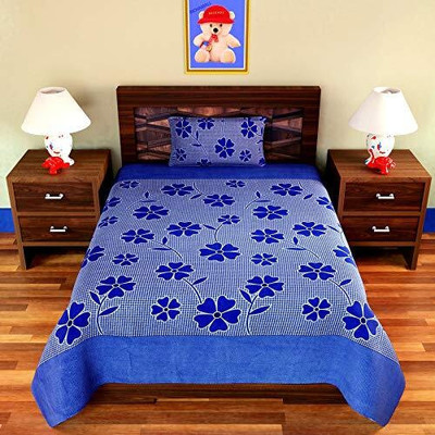 Vidhyaheandloom 140 TC Polycotton Single Printed Flat Bedsheet(Pack of 1, Multicolor)