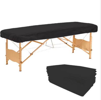 Kudize Microfiber Single Flat 250 TC Solid Bedsheet(Pack of 100, Black)