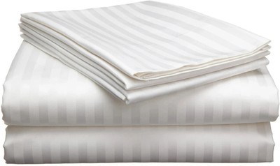 Vishal international Polycotton King Flat 220 TC Floral Bedsheet(Pack of 1, White)