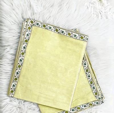 BLENZZA DECO 180 TC Cotton Single Self Design Flat Bedsheet(Pack of 2, Lemon)