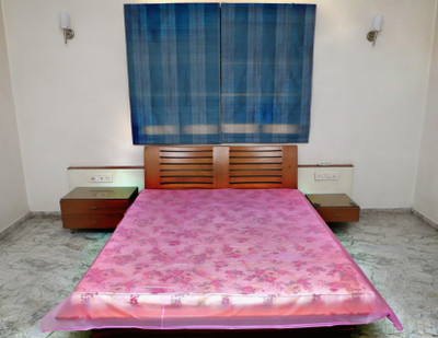 AG Leaf 1 TC Polyester Single Floral Flat Bedsheet(Pack of 1, Pink)