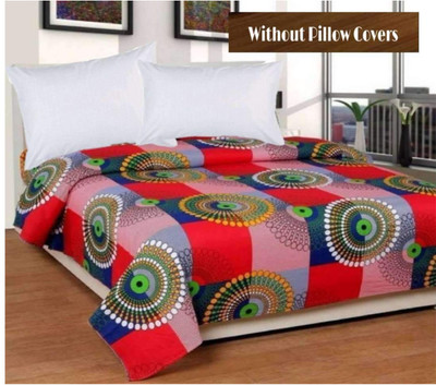 Supreme Home Collective 144 TC Microfiber Double Abstract Flat Bedsheet(Pack of 1, Red)