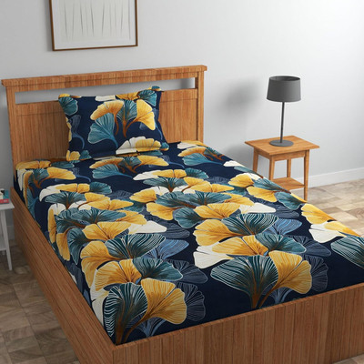 BeddingZone 144 TC Polycotton Single Printed Flat Bedsheet(Pack of 1, Multicolor)