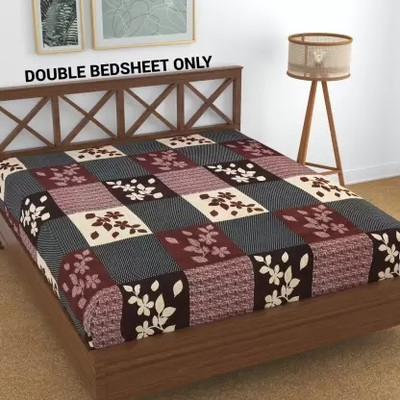 Microfiber Double Bedsheet(Pack of 1, MULTICOLOR)