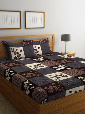 Flipkart SmartBuy 144 TC Microfiber Double 3D Printed Flat Bedsheet(Pack of 1, Multicolor)