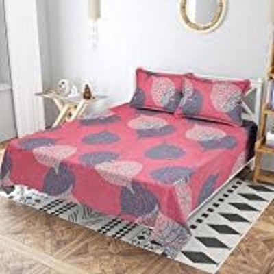Spring Board 195 TC Polycotton Double, Super King Geometric Flat Bedsheet(Pack of 1, Multicolor)