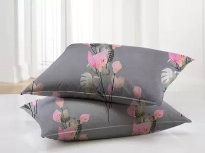 NAZALEQA Microfiber Pillows Cover(42 cm*68 cm, Pack of 2, Grey)