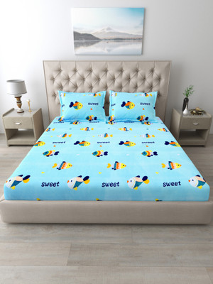 Mafatlal 140 TC Microfiber Double Cartoon Flat Bedsheet(Pack of 1, Multicolor)