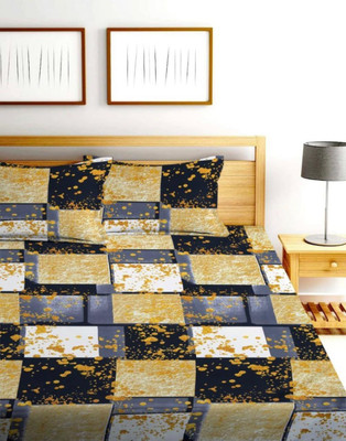 LX LOYREX 250 TC Cotton King Printed Fitted (Elastic) Bedsheet(Pack of 1, ak2)