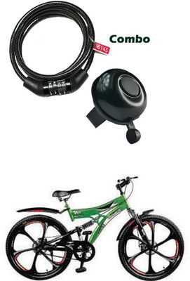 E-Shoppe New Cycle Bell& 4 Digit Number Lock For Lava Fshox Db 26T Multispe Bell(Black)