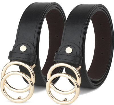 LeatherWeb Girls Casual, Party Black Artificial Leather Belt