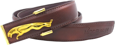 Niddleman Men Evening, Casual, Party, Formal Gold Artificial Leather Belt