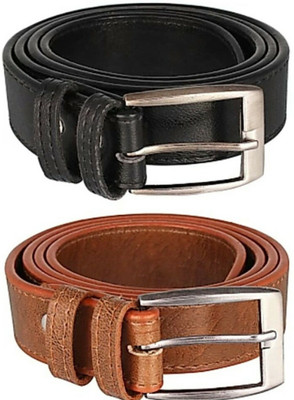 BESTO Men Casual, Party, Formal, Evening Brown, Black Synthetic Reversible Belt
