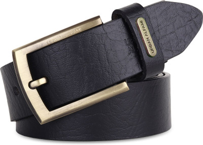 URBAN ALFAMI Men Black Genuine Leather Belt