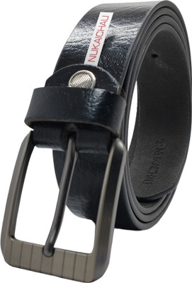 NUKAICHAU Men & Women Formal, Casual, Evening, Party Black Genuine Leather Belt
