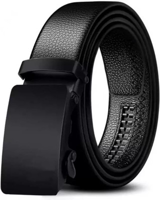 Men Black Artificial Leather Belt