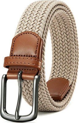 Okara Men & Women Casual Beige Fabric Belt
