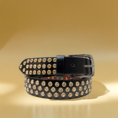 dazzle attire Men Party, Casual Black Artificial Leather, Genuine Leather Belt
