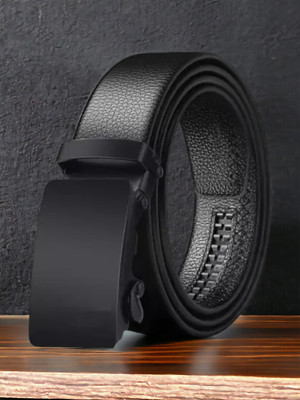 Men Black Artificial Leather, Texas Leatherite Belt
