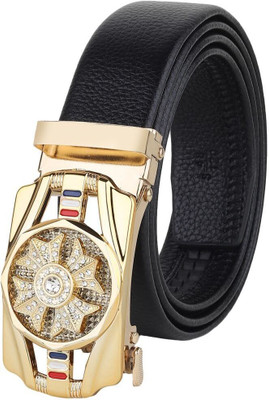 esstain Men Black Artificial Leather, Texas Leatherite Belt
