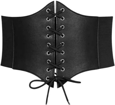 QISHTAR Women Casual, Evening, Formal, Party Black Artificial Leather Reversible Belt