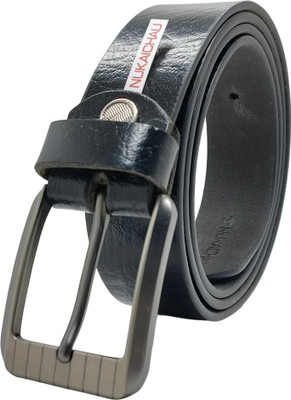NUKAICHAU Men & Women Formal, Casual, Evening, Party Black Genuine Leather Belt