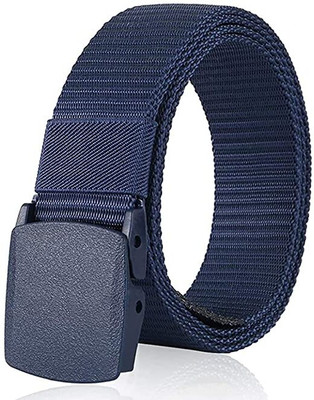 Glowme Men Casual, Formal, Party Blue Nylon Reversible Belt