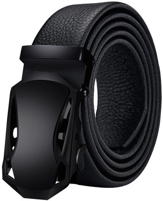 Men Black Artificial Leather, Genuine Leather Belt