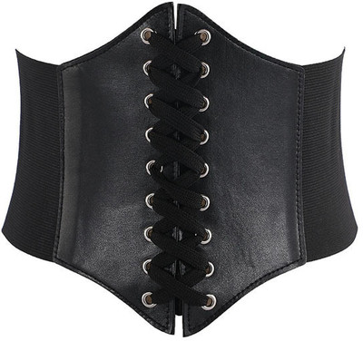 QISHTAR Women Evening, Party Black Artificial Leather Reversible Belt