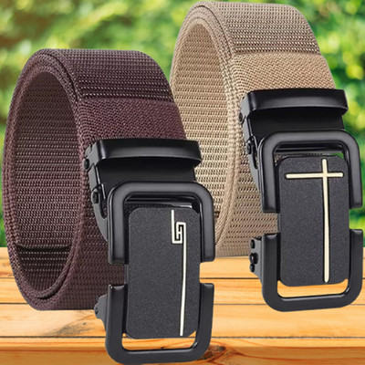 Trend Men & Women Casual Brown, Beige Nylon, Plastic Belt