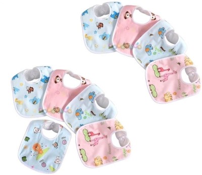 Probang Baby Bibs Apron for Baby boy and Girl Assorted- Pack of 9(Blue & Pink)