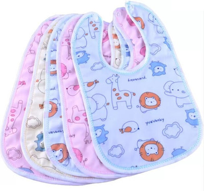 smilykid Waterproof Baby Button Bibs Apron for Feeding and Drooling Cute Animated Print2(Multicolor)