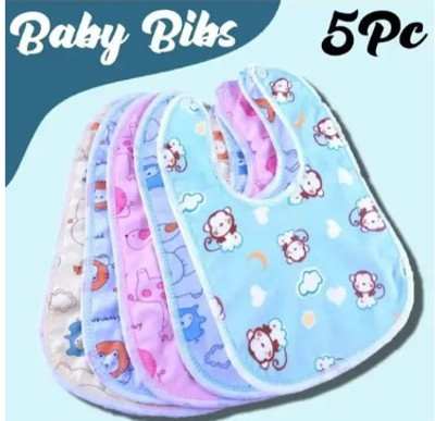 SDE Premium Super Soft Cotton Daily Use bibs-Multicolor - Pack of 5(Multicolor)