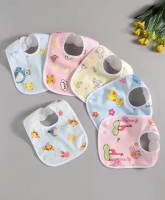 smilykid Baby Button Bibs Apron for Feeding and Drooling Button Double Layered Waterproof(Multicolor)