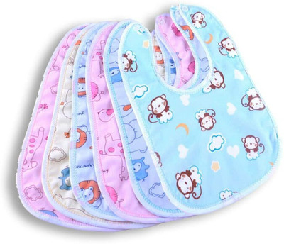 K3NTERPRISES Cotton Bibs Pack of 6 Multicolor(Multicolor)