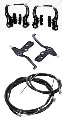 TWAINSKI Cycle Power Brake Set+Clutch Levers(Black)+Wires (1 pair each) Bicycle Brake Disk(110 mm)