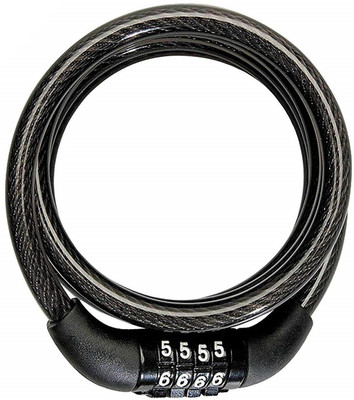 Fitdex SL1153 Number Lock Combination Coiled Bike Steel Cable Cycling Lock Cycle Lock