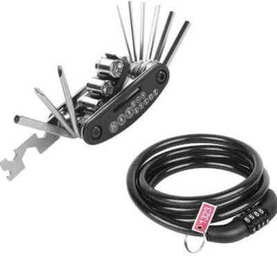 FCC RACING Cycle Tool Kit & 4 Digit Combination Lock for Bicycle Cycle Lock