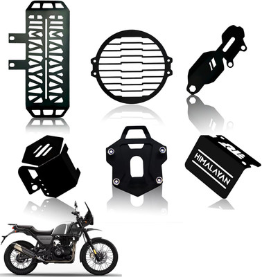 Moto Genius Himalayan Accessory Kit | Line Grill, Radiator Guard, Caps (6 Pcs) Bike Crash Guard(Royal Enfield)