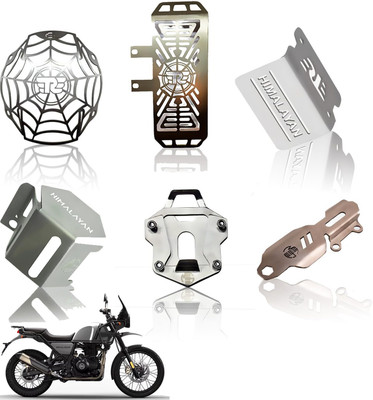Moto Genius Himalayan Kit | Spider Pattern Grill, Guard, Extender, Caps (6 Pcs) Bike Crash Guard(Royal Enfield)