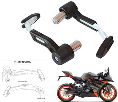 Generox Brake Clutch Lever Guard For RC 200GX-Black&White-LG-210 Bike Crash Guard(KTM)
