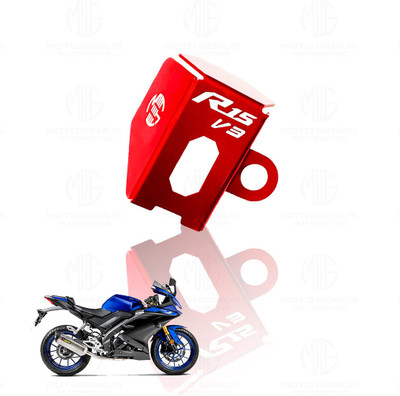Moto Genius Rear Brake Oil Container Guard for R15 V3 | Durable & Stylish Protection (Red) Bike Crash Guard(Yamaha)