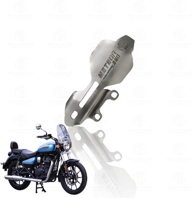 Moto Genius Meteor 350 Stainless Steel Master Cylinder Guard | Heavy-Duty (Silver) Bike Crash Guard(Royal Enfield)