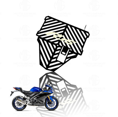Moto Genius Durable Metal Radiator Guard for R15 V3 | Essential Motorcycle Protection (Grey) Bike Radiator Guard(Yamaha)